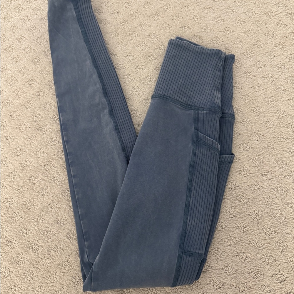 Offline by Aerie Blue Ribbed Thermal Leggings Size XS